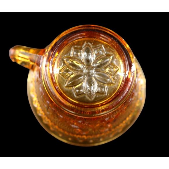 Vintage 8 Piece Tiara/Indiana Glass Snack Sets.  Plates and Glasses in Rich Ambe - Picture 8 of 8